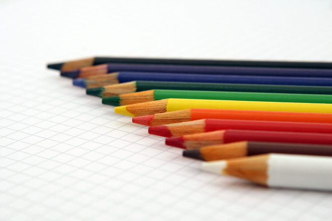 Colorful wooden pencil crayons